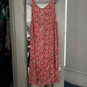 LOFT Red Sleeveless V-Neck Sundress